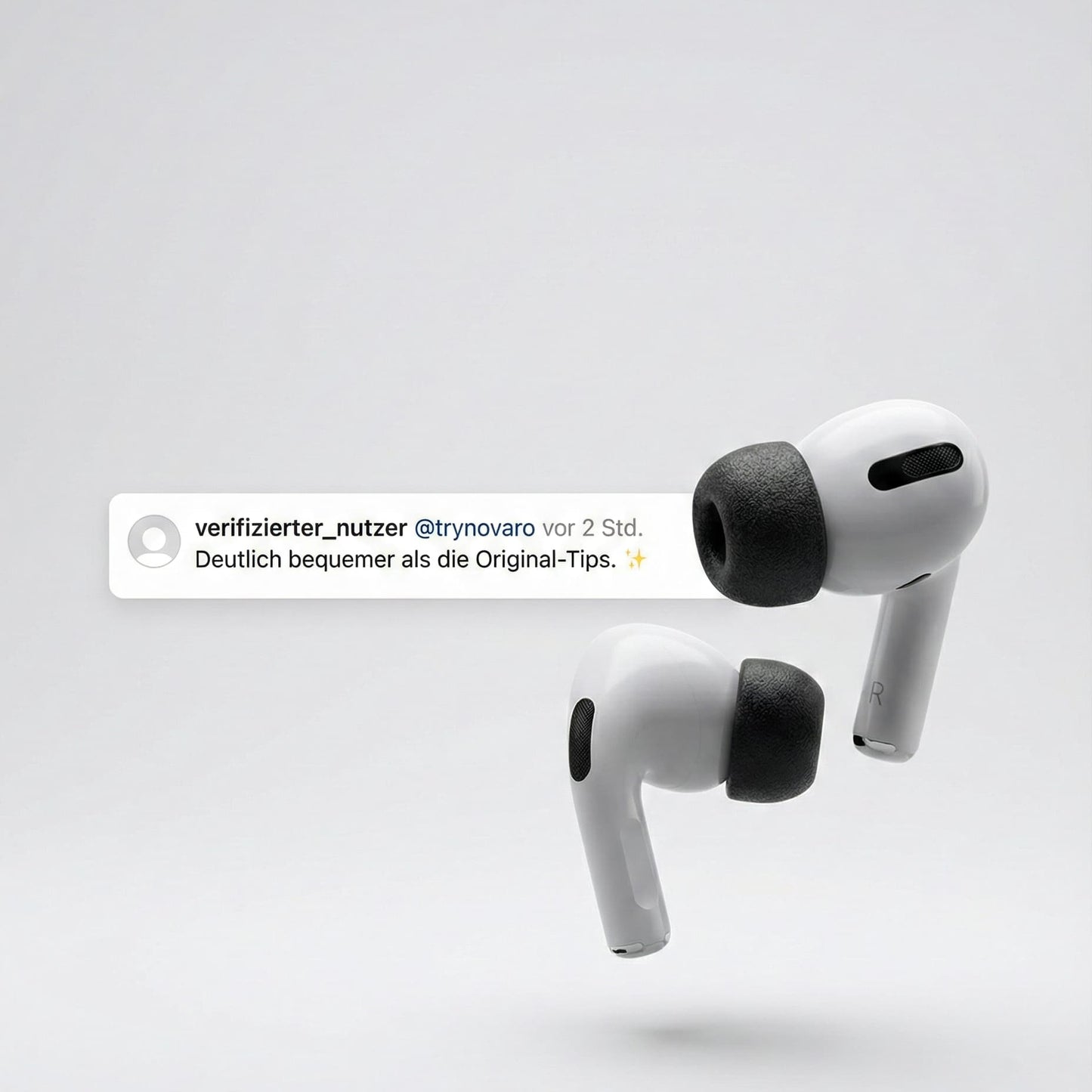 Novaro Comfort Memory-Foam Tips für AirPods Pro